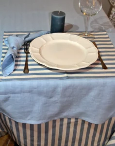 Tessili Hotel 2 Rustica Azzurro Riga Larga contrasto